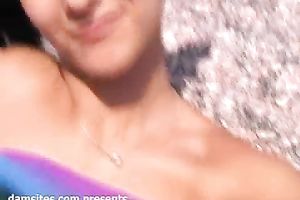 Teen sex on the beach recorded on intimate POV episode