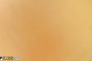 Beautiful college skank outdoors engulfing a ramrod of her ally