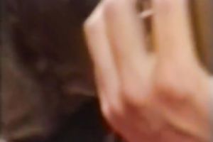 Retro dark brown mama receives her bald vag licked to big O