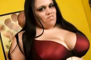 Fat brunette hair with pretty face is gentle and ardent with a dick