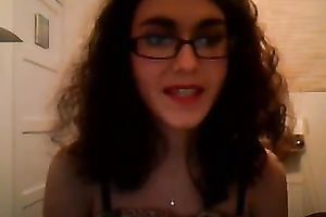 Charming brunette hair Married slut shows her bushy armpits for the livecam