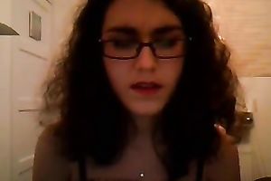 Charming brunette hair Married slut shows her bushy armpits for the livecam