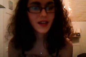 Charming brunette hair Married slut shows her bushy armpits for the livecam