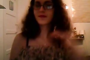 Charming brunette hair Married slut shows her bushy armpits for the livecam