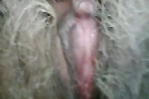 Old and naughty unshaved muff filmed on POV homemade episode