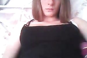 German hawt white dirty slut wife flashes her large scones on livecam