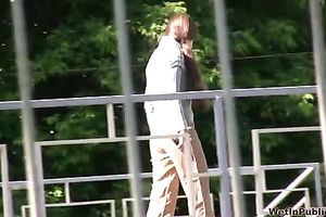 Amateur hussy pees in her pants in outdoor urinate fetish solo movie