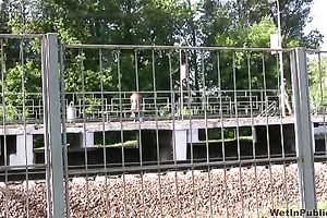 Amateur hussy pees in her pants in outdoor urinate fetish solo movie