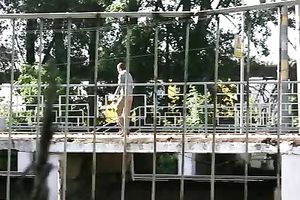 Amateur hussy pees in her pants in outdoor urinate fetish solo movie