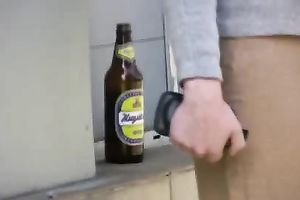 Amateur hussy pees in her pants in outdoor urinate fetish solo movie