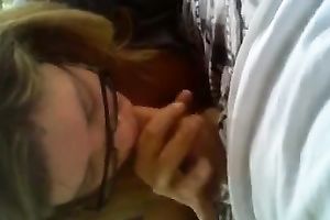 My blonde playgirl giving me worthwhile oral stimulation on the back porch