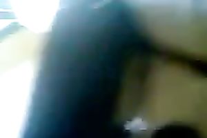 Indian sweetheart in dress receives dark pants bare to the shoe camera