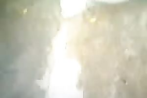 Indian sweetheart in dress receives dark pants bare to the shoe camera