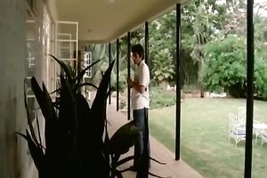 Elegant taut ebon hotwife receives caressed by her white girlfriend outdoors