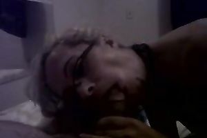 Just my golden-haired wench giving me oral-service whilst I film her on my phone