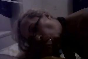 Just my golden-haired wench giving me oral-service whilst I film her on my phone