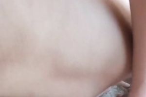 Cute brunette hair favours a fellow with a blow job and a cook jerking