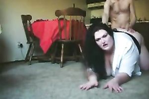 Brunette big beautiful woman sucks my weiner and lets me fuck her from behind