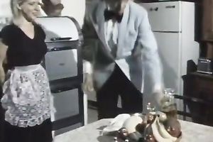 French maid sucks her master's subrigid schlong like a pro