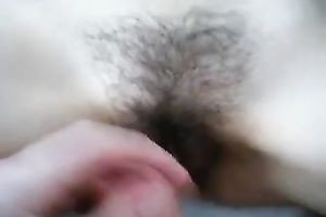 My breathtaking wifey allows me to cum on her cute shaggy slit