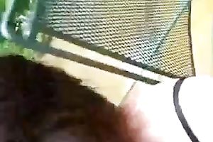 Nerdy girl is engulfing on my rod with all the excitement this babe has