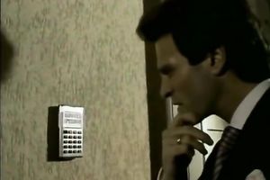 Dark haired whore in red lingerie receives drilled missionary style