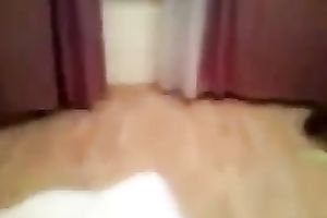 My bosomy dark brown paramour slams her bumhole with a large sextoy