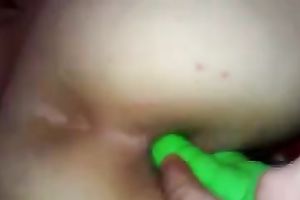 My sexually excited girlfriend loves to put in a different things in her love button