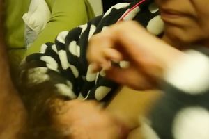 Old slut sucks my rock hard weenie with unrestrained excitement