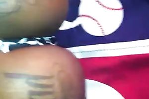 My ebon girlfriend shakes her large tattooed butt like insane