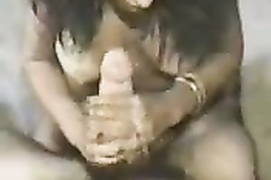 Hot dark brown babe gives me tugjob on POV homemade sex vid