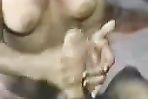 Hot dark brown babe gives me tugjob on POV homemade sex vid