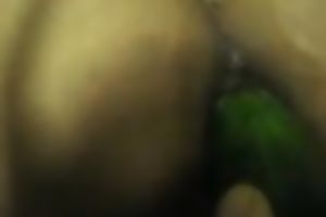 My paramour enjoys fucking my cunt with a cucumber in homemade episode