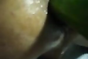 My paramour enjoys fucking my cunt with a cucumber in homemade episode