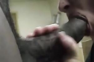 Black knob for hungry white plump floozy who eats cum