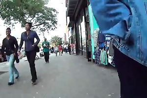 Hot non-professional blonde slutty wife with delightful wazoo in taut emerald pants