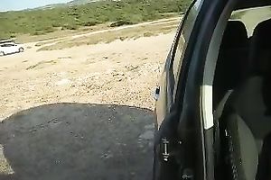 My vicious girl masturbates her coochie in a car on the way home