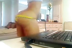 Incredible consummate legal age teenager wazoo in constricted yellow pants on livecam
