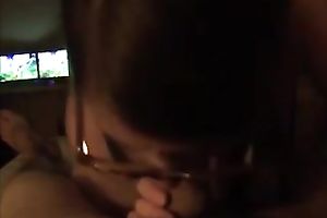 My breasty nerdy honey gives me hell of oral in POV