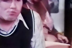 Slutty doxy loved the way her bawdy cleft got gangbanged in the kitchen