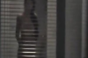 Magnificent wife living next building walks undressed in her apartment