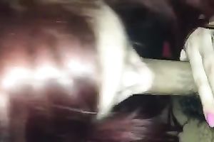 Redhead lustful girlfriend gives me oral-job on POV sex episode