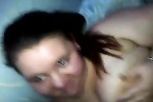 My bulky girlfriend can't live without to suck my large cock in front of a camera