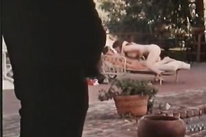 Attractive lesbo ladies take up with the tongue their muffs outdoors