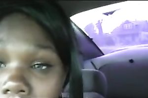 Dirty dilettante dark playgirl in my car gives head for cash