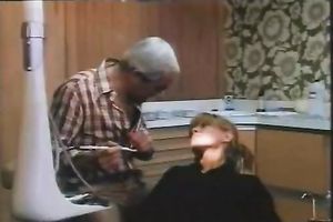 That blond doxy doesn't mind fucking an old slim man