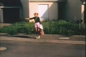 That blond doxy doesn't mind fucking an old slim man