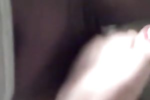 Homemade movie scene with me driving my black BF with a footjob