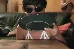 Petite brunette girlfriend in hot sun glasses waits for a portion of ball batter