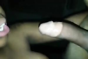 nineteen year old ebony bitch is engulfing on my weenie like a pro